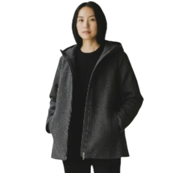 Espirit Women's Gray Hooded Jacket 90% Wool - Picture 1 of 11